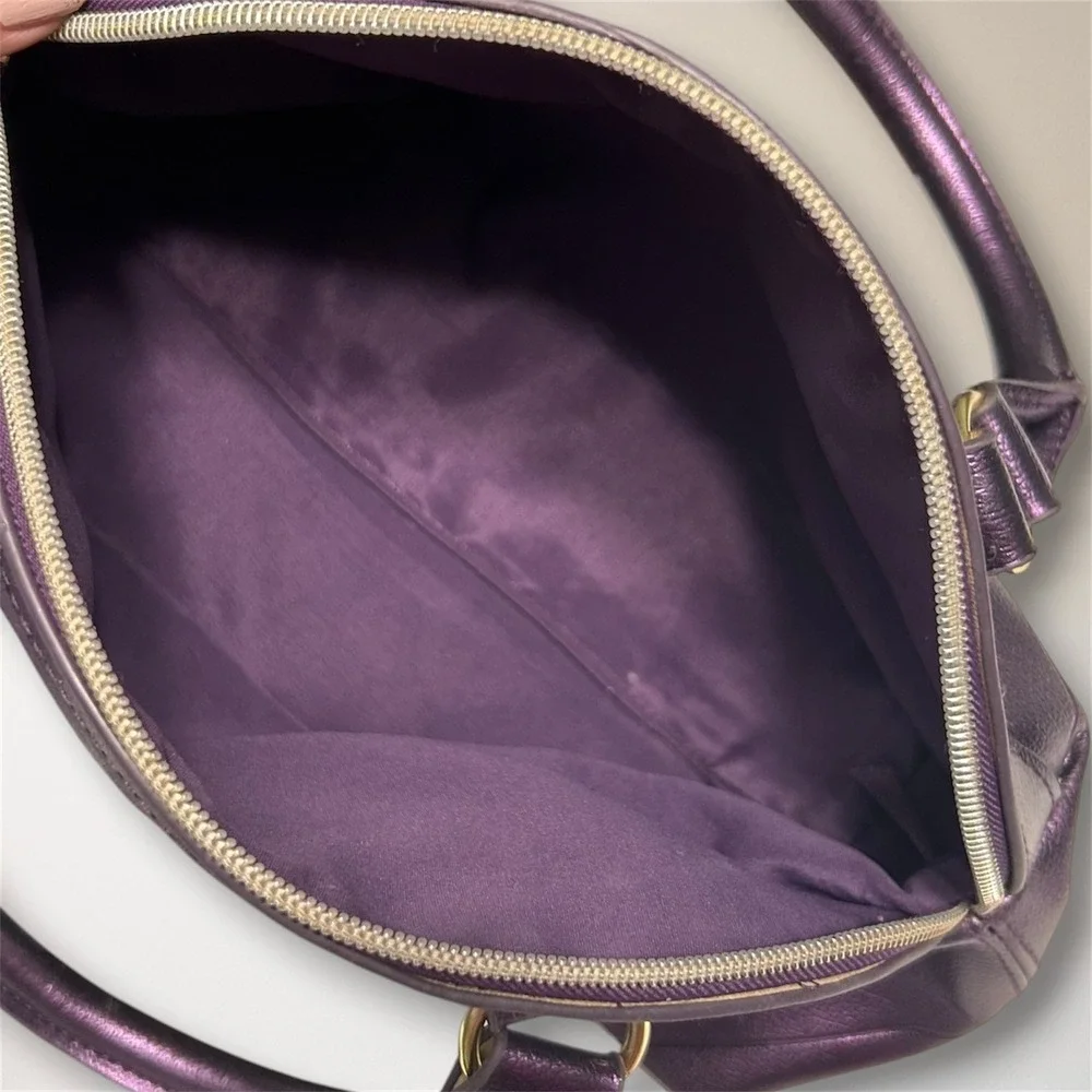 Victoria's Secret Y2K Metallic Purple Quilted Satchel Handbag McBling Retro‎ Bag